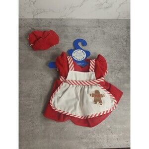 Vintage Build A Bear Mrs Claus Christmas Dress Red Gingerbread With Hat